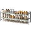 LINZINAR Shoe Rack 2 Tier Long Storage Organizer Wide Metal
