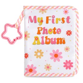 Baby's My First Family Album Soft Photo Cloth Book Groovy Flower My First Book of Photos Retro Boho Baby Memory Album Gift Holds 4x6 Pictures for Babies Newborn Toddler & Kids Baby Shower
