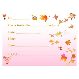 30 Pack Birthday Party Invitation Cards, Perfect for Kids, Adults, and All Celebrations,4.72 x 6.69 Inches (Leaf)