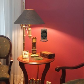 Pictor Gift Ayatul Kursi Metal and Fabric Polyester Decorative Wall Hanging Tapesrty Art, Quran, Arabic Calligraphy, Islamic Gift for Muslim, Ramadan, Eid Mubarak, Red beaded and Gold Silvery Thread