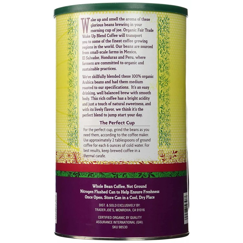 Trader Joe's Organic Fair Trade Wake Up Blend Coffee 28