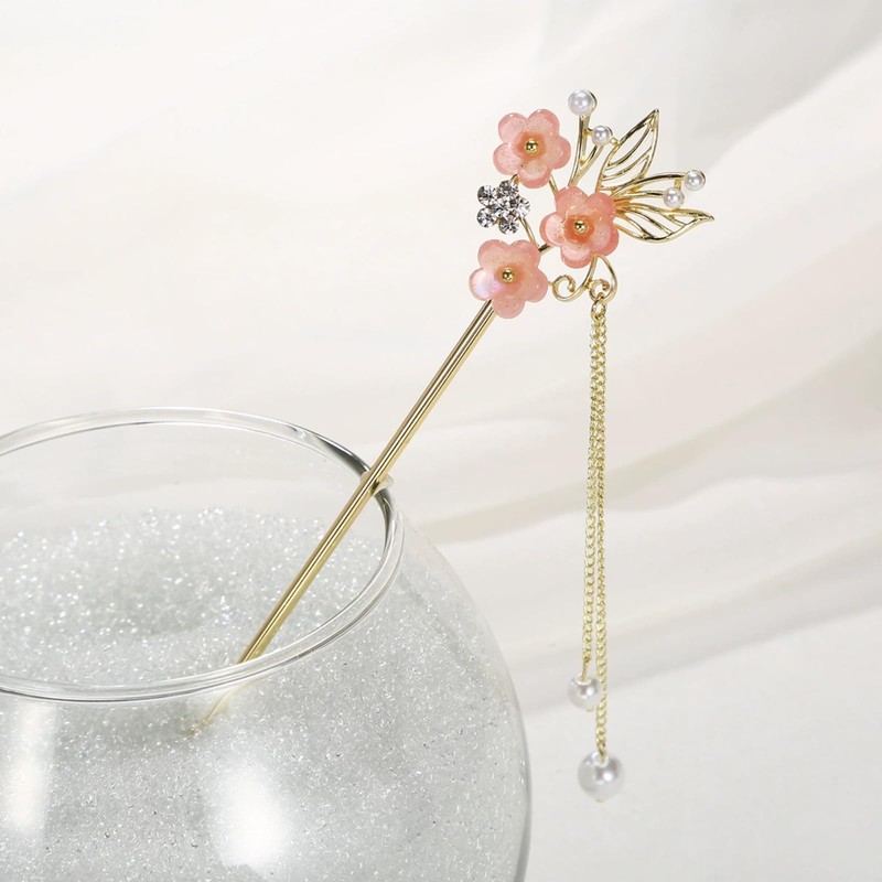 EZ PEACH Sakura Flower Pearl Hairpin Hair Clip Bangs Hair