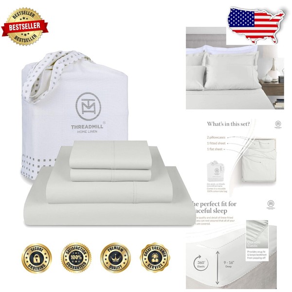 OEKO TEX Certified Cotton Full Size Sheet Set - 4-Piece,