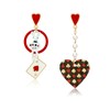 ONLYJUMP Long Asymmetric Heart Poker Dangle Earrings for Women Unique