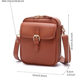 Crossbody Bag for Women – Premium Leather, Anti-Theft Zipper, Lightweight Multi-pocket Handbag, Water-Resistant Design