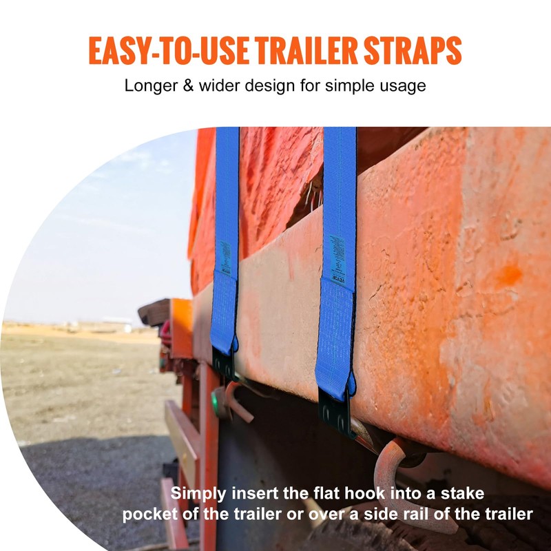 VEVOR Truck Straps, 4" x30' Heavy Duty Tie Down w/Flat