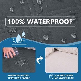hyha Waterproof Couch Covers, Couch Sofa Covers Washable for 3 Cushion Couch Sofa Pets with Side Pocket, Dog Sofa Couch Seat Cushion Covers Protector with Non Slip Backing(Sofa, Dark Grey)