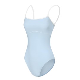 ModLatBal - Maillot camisola para mujer con correas ajustables para ballet, Claro-azul/línea blanca, L, Grande