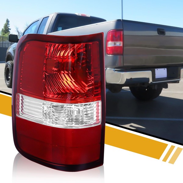 LIDNADY Tail Light Assembly Compatible with Ford F-150 2004 2005 2006 2007 2008 Halogen Type, F150 Brake Rear Lamp Replaces 5L3Z-13405-CA, w/o Bulbs, Clear Red Lens, Left Driver Side