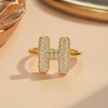 Anten Pink Initial Ring for Women - Gold Rings with