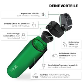 720°Dgree uberBottle Children's Water Bottle, softTouch with Sieve, Leak-Proof, BPA-Free Bottle for School, Sports, Fitness, Tritan Water Bottle, Slim, Lightweight, Shockproof, Reusable – 500 ml