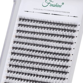 Cluster Lashes 144 Pcs Individual Lashes Wide Stem D Curl 9-15mm Length DIY Eyelash Extension Individual Soft False Lashes for Personal Use at Home (144pcs Mix 9-15MM, Eyelash Extension Kit)