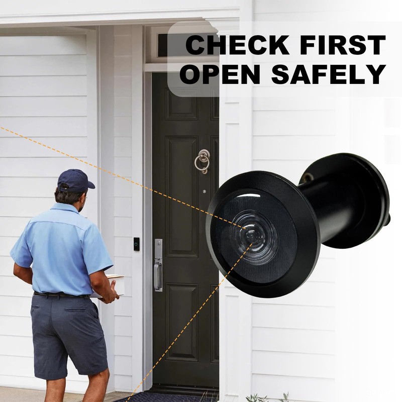 MEINUOKA 200°Wide Angle Door Viewer Peephole with Privacy Cover, Fits