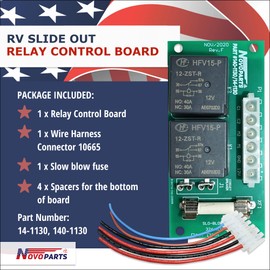 RV Slide Out Relay Control Board 14-1130 or 140-1130 Replacement for Power Gear Fleetwood 246063 135696 Wire Harness Controller Included