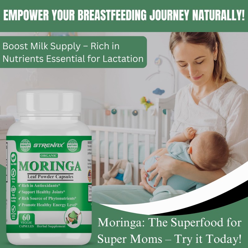 STRENAX STRENAX Organic Moringa Powder Capsules C Natural Dietary Supplement