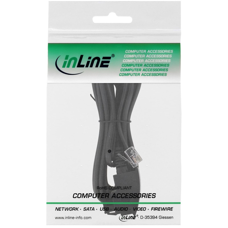 InLine® 20m TAE-F to 6P2C DEC Plug ADSL Splitter Cable