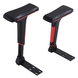 Frassie Height Adjustable Chair Armrest Pair, Gaming Boss Chair Arms Set Replacement 4D (Red)