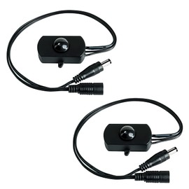 2 Pack Sensky BS010H DC 12V to 30V 3A Mini Pir Motion Sensor Switch,Occupancy Sensor Switch for Gun Safe, Kitchen Cabinet, Pantry, Closet led Lighting (Black-without Light Sensor)