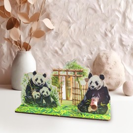 Panda Geburtstagskarte - Panda 3D-Holzkarte | Geldgeschenke, Einladung Zoo, Zoo Gutschein, China Souvenir, Pandas Als Geburtstagskarte, Panda Und Bambus Kinder Geburtstagskarte