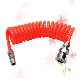 Operitacx Retractable Flexible PU Air Hose Lightweight Recoil Tube for Compressor Air Tools Self Storing Coiled Design Suitable for Water and Non Corrosive Oil Applications Random Color