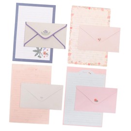 STOBOK 4sets Floral Writing Paper Envelope Chic Designs Envelopes of Cartoon Stationery for Invitations Thank-You Notes Personal Messages