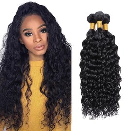 50g 1WS #1B Water Wave Hair Extensions 26 28 30