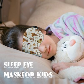 Kids Sleep Mask,Teens Cute Cartoon Sleep Mask for Boys Girls with Soft and Smooth Adjustable Strap,Cowboy