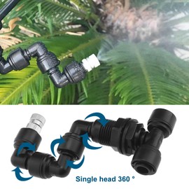 LT Easiyl 2-Pack Reptile Mister Nozzles 360° Adjustable Nozzles Reptile Fogger Mist for Rainforest Tank Flower Aquarium System (Single Head)