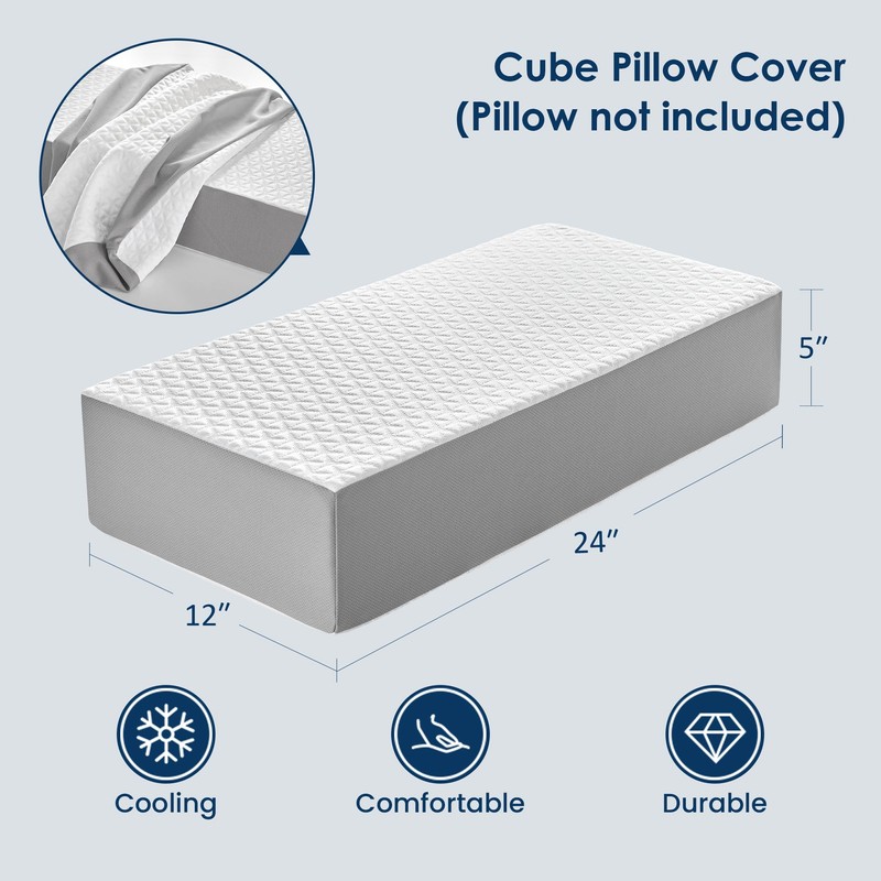 Kehangte Cooling Cube Pillow Cover, Soft Machine Washable Cube Pillow