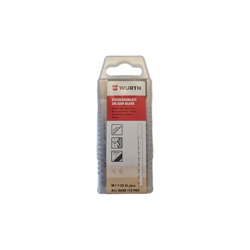 Würth Jigsaw Blades Wood Pack of 25 (0608115900)