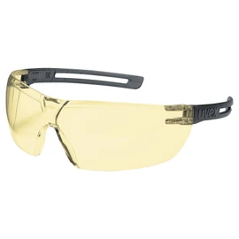 uvex x-fit 9199 Safety Glasses - Scratch-Resistant & Anti-Fog - 100% UV-400 Protection - Safety Glasses with Amber Lens - Chemical-Resistant Work Glasses for Laboratories
