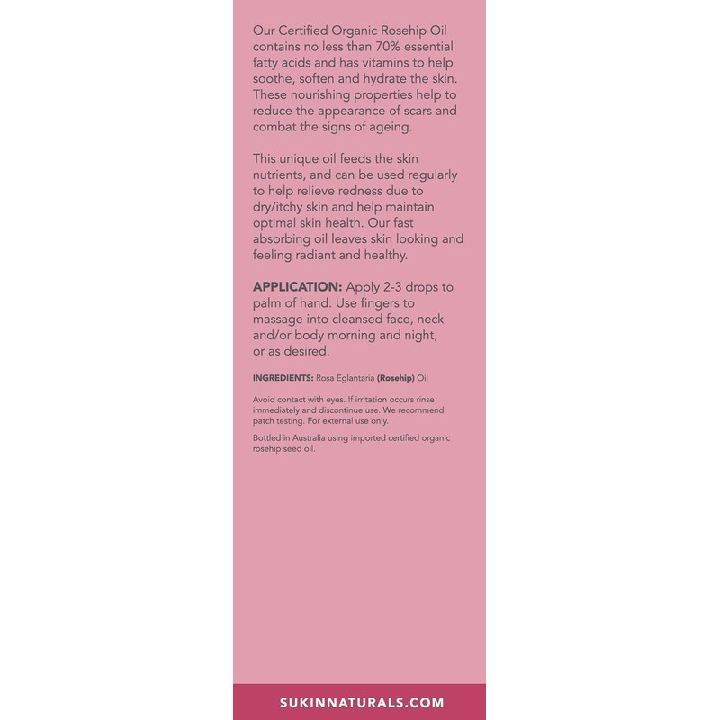 Sukin Certified Organic Rosehip Oil, 50ml