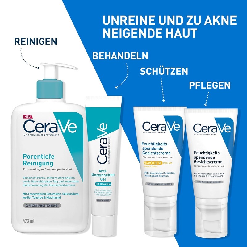 CeraVe Deep Pore Cleansing, Foaming Cleansing Gel with Salicylic Acid