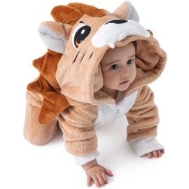 corimori Fluffy Baby Animal Costumes with Zip (90-150 cm Height), Lion Oliver