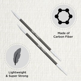 KnitPro 4 mm Karbonz Interchangeable Normal Circular Needles, Black and Silver