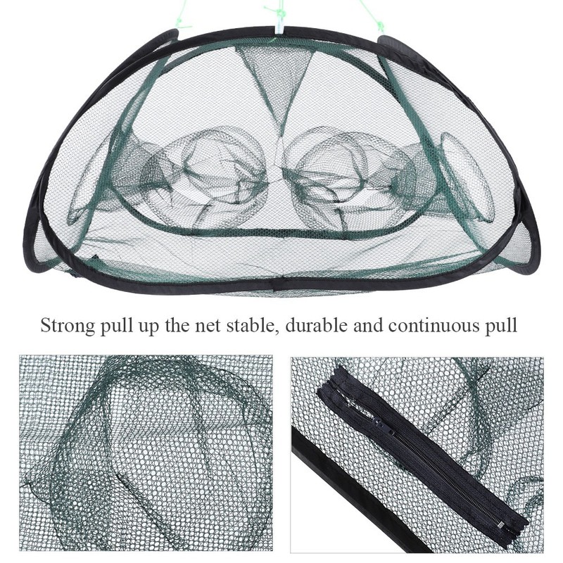 Hand Throw Fishing Cast Net Folding Nylon Fishing Net Catch