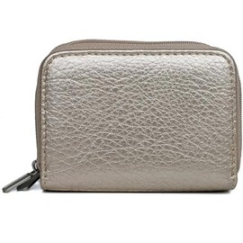 Buxton Womens RFID Accordion Double Zippered Wizard Credit Card ID Holder Travel Wallet (Gold)