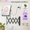 FASCINATE 5000mAh Rechargeable Wall Mounted Makeup Mirror with Lights, 8.7