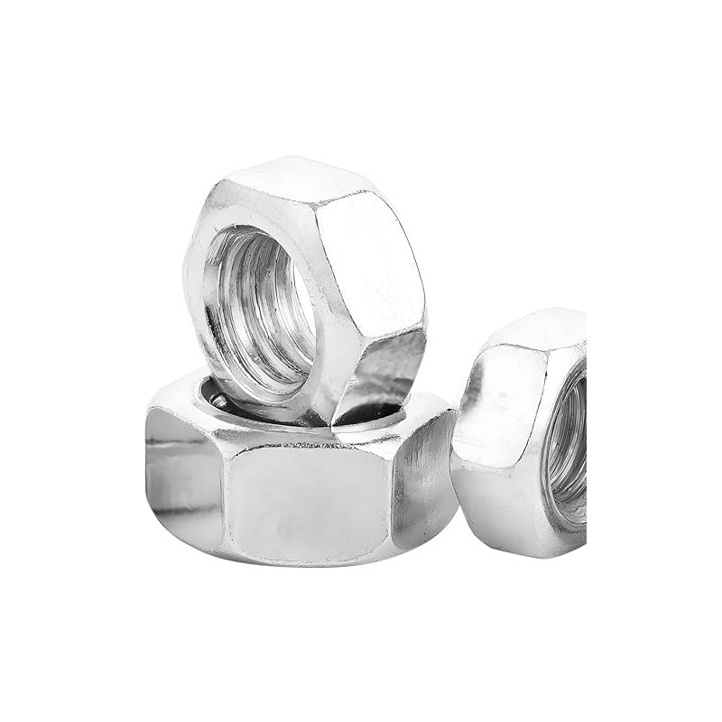 4Pcs Stainless Steel Hex Nuts, M10 x 1.25mm Stainless Steel