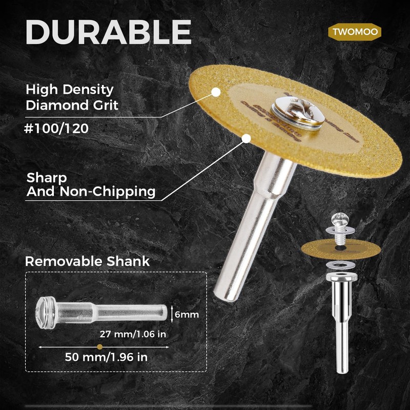 3 PCS Mini Glass Cutting Disc,1mm Ultra-Thin Diamond Cutting Blade