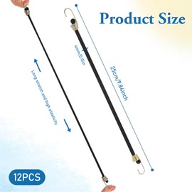 GUOYOU Set of 12 Expander with Hooks, Extra Strong Tensioning Elastics with Hooks, Tie Down Straps with Hooks, Set of 12 Tensioning Hooks, Rubber Tensioner, Luggage Tensioner, Attachment Car & Bicycle