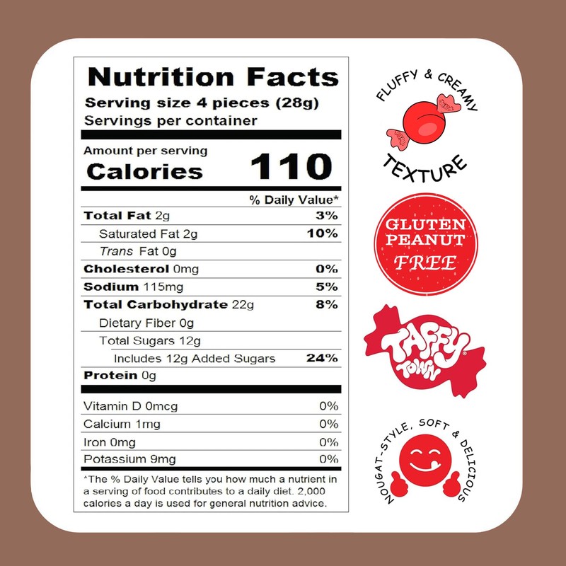 Taffy Town Saltwater Taffy- Chocolate | Gourmet Taffy| Nougat-Style Candy|