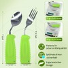 Ehucon Adaptive Weighted Silver Tableware Angle Spoon and Fork Set