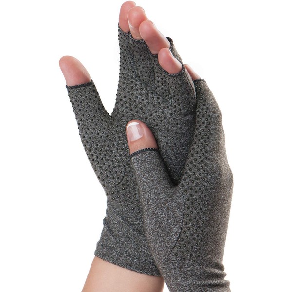 Dr. Frederick's Original Grippy Arthritis Gloves for Women & Men - Anti-Slip Compression Gloves for Arthritis Pain Relief - Rheumatoid & Osteoarthritis - Large