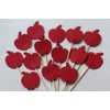Red Apple Cupcake Toppers - Food Picks - Back to