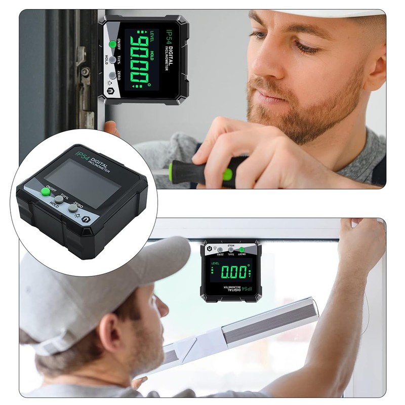 POFET Digital Protractor, Digital Spirit Level with Magnetic Base, Waterproof