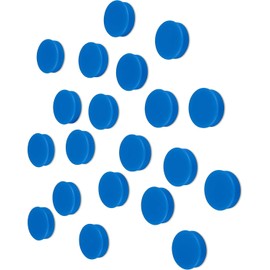 Pack of 32 Blue Coloured Round Flat Magnets - 25mm Whiteboard Notice Board Office Fridge