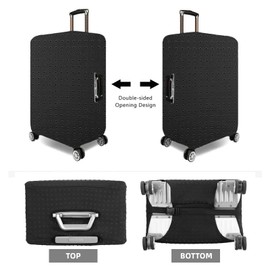 Luggage Cover, Washable Suitcase Cover, Carry on Luggage Cover Protector Zipper, Durable and Anti-Scratch Travel Suitcase Cover, Luggage Protector Suitcase Cover Fits (Black1, XL)