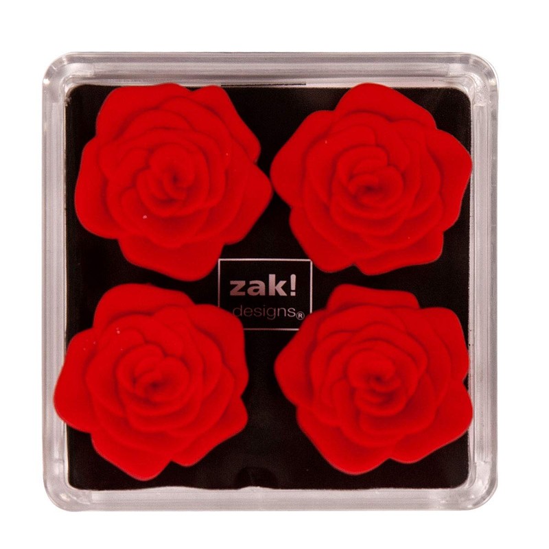 Zak! Designs 4 Piece Pan Coaster ROSE SHAPED Hot Resistant