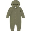 Gerber Baby Boys' Hooded Romper, Olive, 18 Months